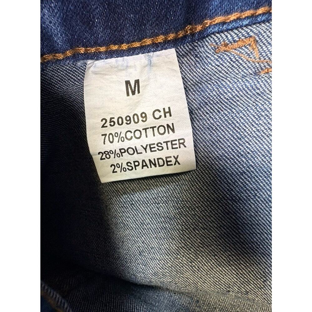 Flamingals Women’s Medium Medium Rise Wide Leg Baggy Jeans Stretch Denim Blue - Picture 3 of 8